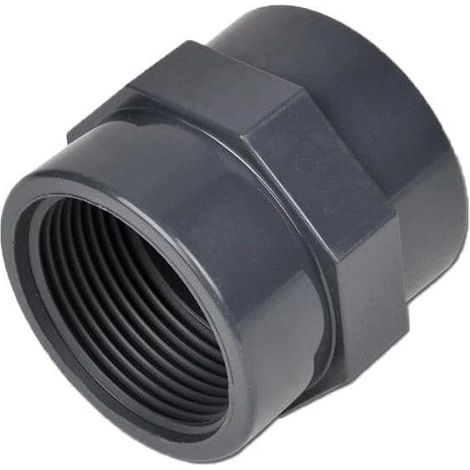 Manchon PVC Mixte 32mm - Lot de 1 - PVC Rigide - Raccord Fileté Femelle - Plomberie et Irrigation - Gris 32 x 1 Pouce (1/2)