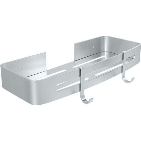 Duschablage, Badezimmerregal ohne Bohren, Wandmontierter Duschkorb, Duschorganizer-Aufbewahrungskorb, Klebefläche, Aluminium - Crezuo