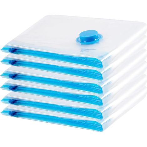 Lot de 6 sacs rangement sous vide 60x40cm aspirateur compression réutilisable (1/5)