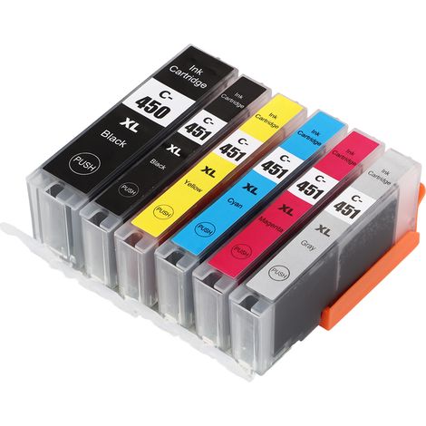 Kompatible Nachfülltintenpatronen für PIXMA MG5440 MG5540 MG5640 MG6340 MG6440 MG6640 MG7140 Drucker, 6er-Pack (Schwarz, Schwarz, Cyan, Magenta, Gelb, Grau) (1/5)