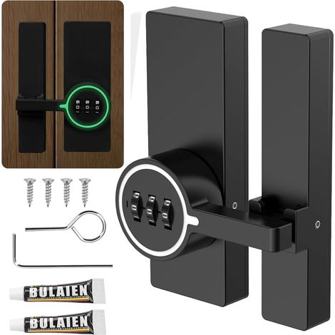 Cerradura para puertas correderas con pestillo de combinación de tres dígitos, tipo cerrojo, apta para puertas, ventanas, armarios y jardines.