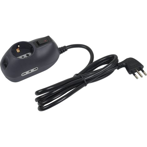 Multiprise Double 3 Prises avec Interrupteur Lumineux Anthracite 3693 (1/5)