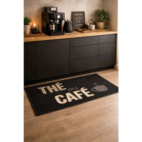 Tapis de cuisine Déjeuner 50 x 120 cm noir (1/5)
