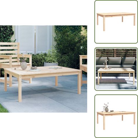 Mesa de pino - vidaXL Mesa de jardín madera maciza pino 121x82,5x45 cm - Mesa de jardín para patio