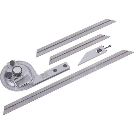 Horex Set de transportadores de ángulo acero inoxidable 5 piezas
