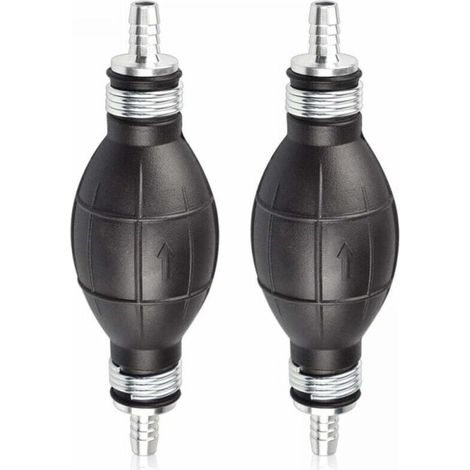 2PCS 8mm Rubber Fuel Hand Pump - Fuel Primer Bulb for Cars, Motorcycles and Boats (Black) - Manual Transfer Pump (1/4)