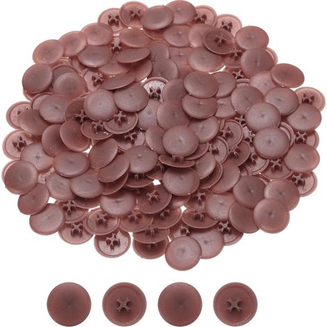 108 Pièces 17mm Cache-Écrou à Vis en Plastique Marron Foncé (1/5)