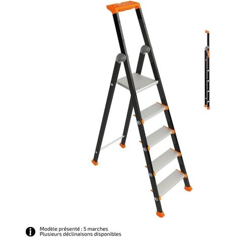 TUBESCA-Comabi - Escabeau Kolos aluminium – 3 à 10 marches - Hauteur de plancher 2,05m