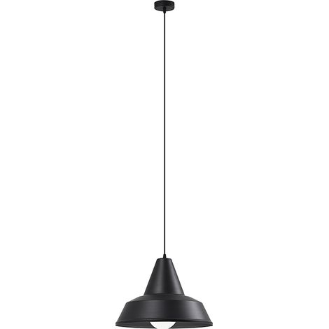Lampada a Sospensione UMA Colore Nero - Design Industriale in Metallo, Attacco E27, 75W, IP20, Ideale per Illuminazione Interni - Rossini Group (1/2)