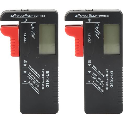 Lot de 2 testeurs de pile numériques, vérificateur de capacité et tension pour piles AA AAA 9V 1.5V (1/5)