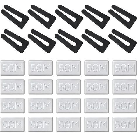 Kit d'équilibrage de pales de ventilateur de plafond, 10 clips d'équilibrage de ventilateur et 20 pièces auto-adhésives de poids de 5 G, kit d'équilibrage pratique pour ventilateur de plafond (1/5)