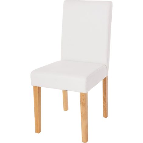 Silla comedor cocina patas madera clara sintética blanco mate 040002337