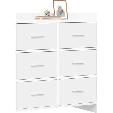 Sideboard/Anrichte/Buffet Weiß 75 x 33 x 80 cm Holzwerkstoff LXWW488547 (1/5)