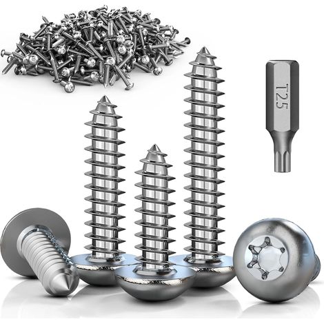60 Pièces Vis Torx M5x20 mm Vis Bois Tete Plate A2 V2A Autoforeuse Inox Filetage Complet Rond En Bois Convient Pour l'entretien des équipements, l'entretien de La Maison (1/5)