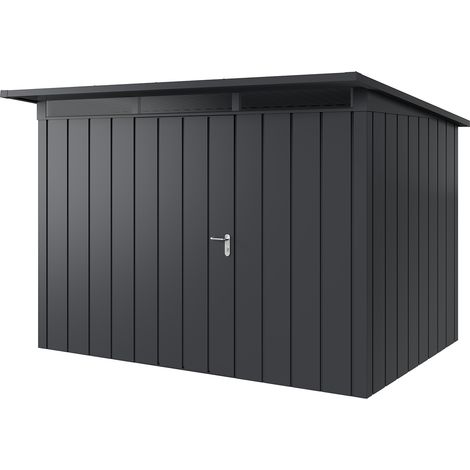Hörmann Metall-Gerätehaus "Juno" mit Pultdach, JPD12 - Modern, 310 x 214 cm (B x T), anthrazit, 1-flüglige Tür, Anschlag links (1/5)