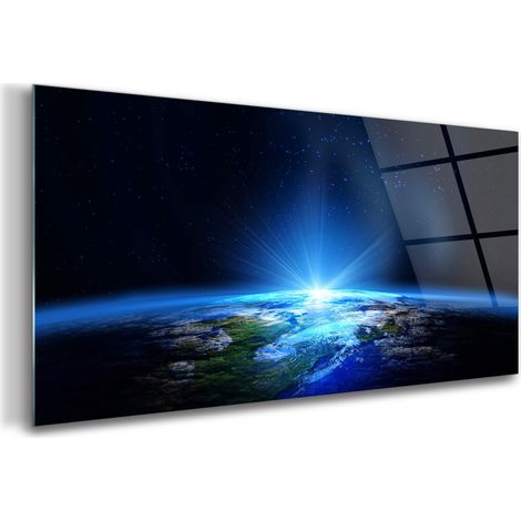 Tableau sur verre – 140 x 70 cm - Tableau mural décoratif - Verre Décorative - Univers Terrestre