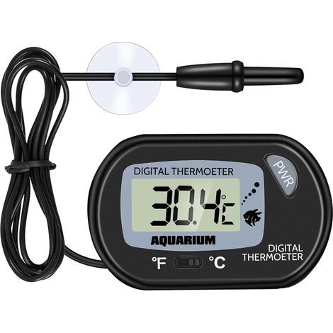 1pc Aquarium Thermometer, LCD Digital, Immersion Probe, Suction Cup Mount, For Aquarium Terrarium (1/5)
