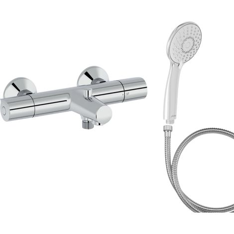 Mitigeur baignoire JACOB DELAFON Simone + pommeau de douche Juliette + flexible de douche métal (1/5)