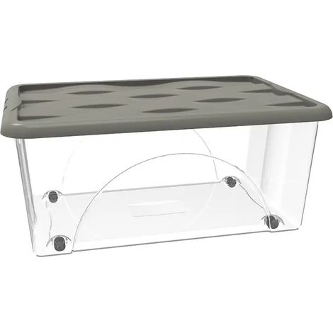 Contenitore multiuso storage box 45 lt, - col. trasparente/grigio talpa (1/2)