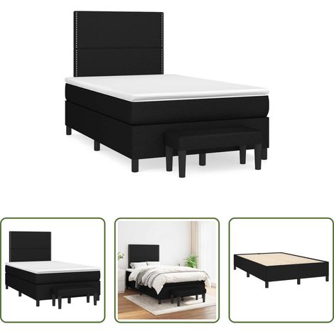 vidaXL Kopfteil - Boxspringbett mit Matratze Schwarz 120x190 cm Stoff (1/5)