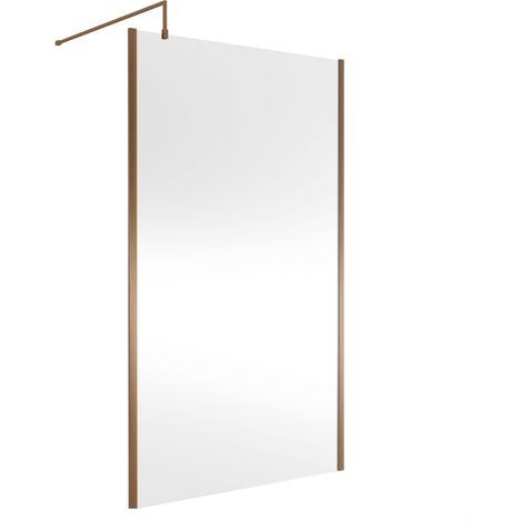 Balterley Framed Wetroom Screen, 1200mm, Brushed Bronze