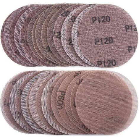 Lot De 30 Disques Abrasifs Auto-Agrippants 125 Mm Grain 80 À 600 Pour Ponceuse Tampons De Rechange Papier Abrasif Sec (1/4)