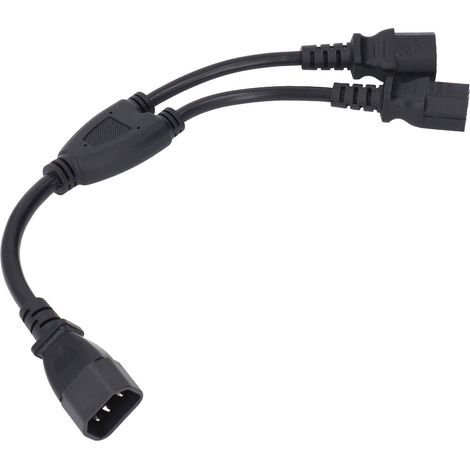 Câble répartiteur d'alimentation en Y de 30 cm, IEC320 C14 mâle vers 2 C15 femelles, 10 A, 250 V (1/5)