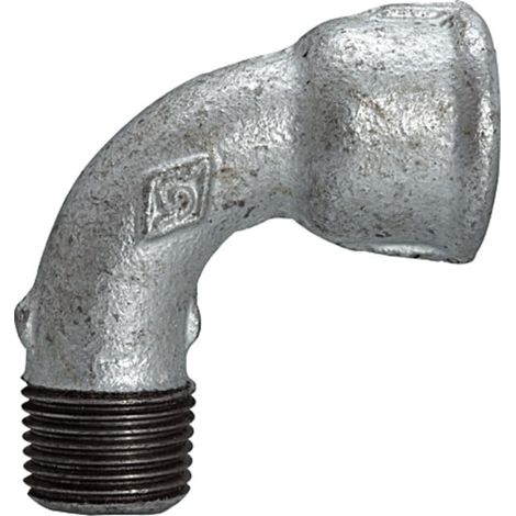 Riegler Bogen 1a, kurz, 90°, IG/AG, Rp/R 1, schwarzer Temperguss (1/2)