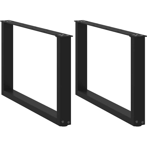 Couchtischbeine U-Form 2 Stk. Schwarz 70x(42-43) cm Stahl