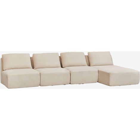 Divano componibile chaise longue destro a 4 pezzi in velluto a coste sottovuoto Temple SKLUM