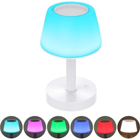 Lampada da comodino a LED con altoparlante Bluetooth portatile, luce notturna touch con cambio colore, lampada da tavolo ricaricabile con luce bianca calda per camera da letto, cameretta e soggiorno (1/5)