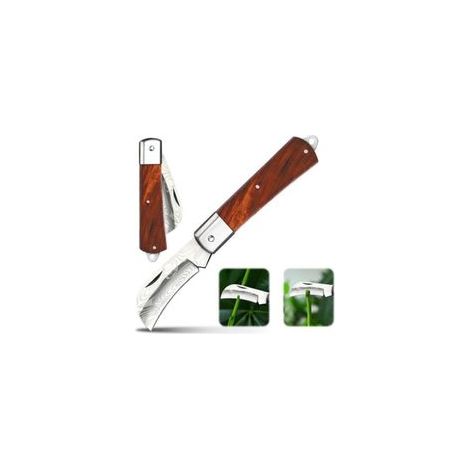 Couteau de Greffage Pliant, Couteau Serpette Jardin, Horticultural Knife, Couteau Champignon, Garden Knife, Couteau Pliable Greffe D'élagage, Acier Inoxydable, Outil de Greffage de Jardin (1/4)