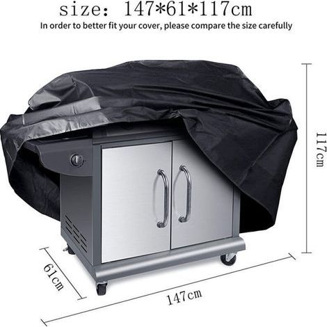 ALLIANDIS Housse pour barbecue d'extérieur - Housse de protection pour barbecue toutes saisons - Housse imperméable - Protection universelle contre la poussière et le soleil - Tissu Oxford (1/3)