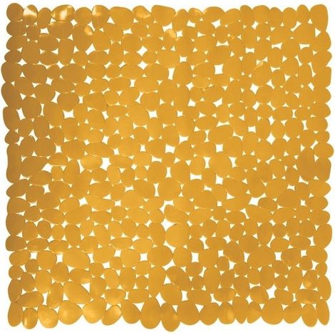 MSV Tapis fond de douche PVC GALETS 53x53cm Safran