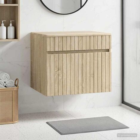Mueble de baño montado en la pared Roble