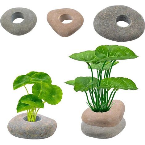 6 Pièces Poids Pour Plantes D'Aquarium,Ancrages En Galets Empêchent Les Plantes De Flotter Décorations Pour Aquarium (Formes[BI22] (1/5)