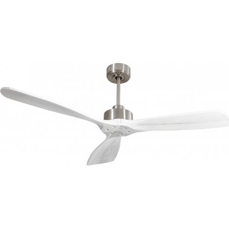 Modulo Slim de Klassfan - Ventilateur de plafond et destratificateur moteur DC chrome et pales bois blanc 30 à 60 m²