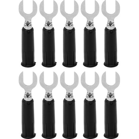 Lot de 10 fiches banane Y noires J.20019 6mm en forme de U, résistantes haute pression, pour équipements électroniques industriels (1/5)