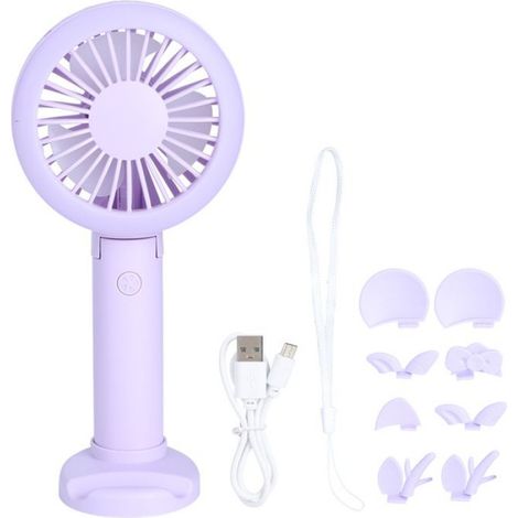 Ventilateur Portable - USB Rechargeable - 12 cm Diamètre - Batterie 2000 mAh - Idéal Bureau Voyage Extérieur - 1 Pièce (1/5)