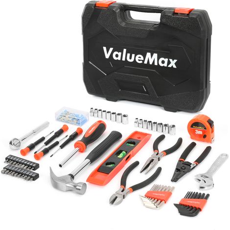 Coffret multi-outils 150 pièces en acier – Mallette robuste avec rangement ergonomique – Outils pour réparations domestiques et chantiers (1/5)