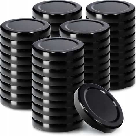 KADAX Schraubdeckel fi53 mm, für Einmachgläser, 50 Stück, Schwarz (1/5)