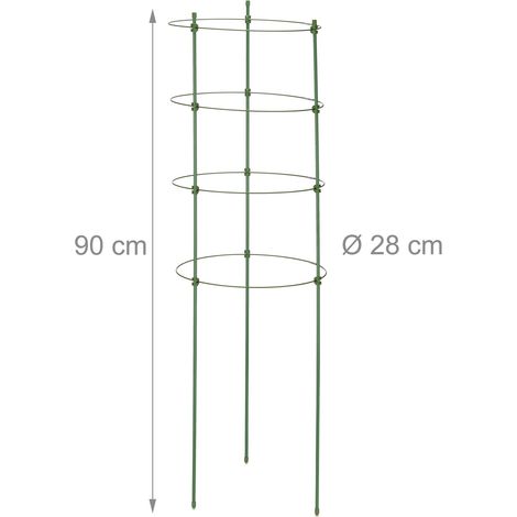 Set di 10 tutori per pomodori in metallo pieghevole per giardino, supporto per piante rampicanti 150 x 30 x 30 cm in plastica verde 130013149