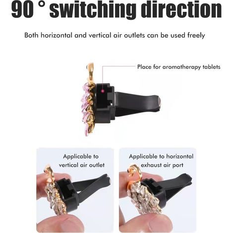 Lot de 6 clips pour grille d'aération de voiture en forme de fleurs, jolis diffuseurs d'huiles essentielles pour l'ambiance de votre voiture (1/3)