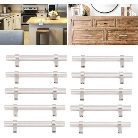 Tiradores para armarios y roperos – perfil hueco – 10 piezas de acero inoxidable 201 – diseño moderno y duradero – varios tamaños (96 mm, 128 mm, 160 mm, 192 mm) (1/5)
