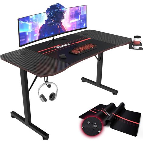 Bureau Gaming 140x60cm, Porte-Gobelet (1/5)