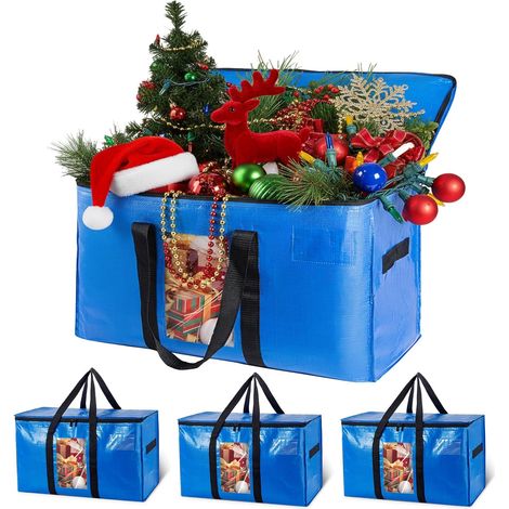 Set of 4 Extra-Large Moving Bags with Lid and Window, Storage Bags for Clothes, Duvets and Bedding, Alternative to Cardboard Boxes (1/5)