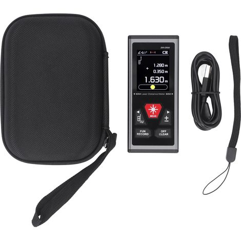 Télémètre laser double rechargeable USB, outil de mesure laser numérique multifonction haute précision SW-DR60 (1/5)