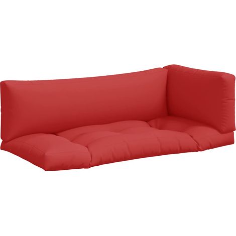 Maison Exclusive - Coussins de palette lot de 3 rouge tissu (1/5)