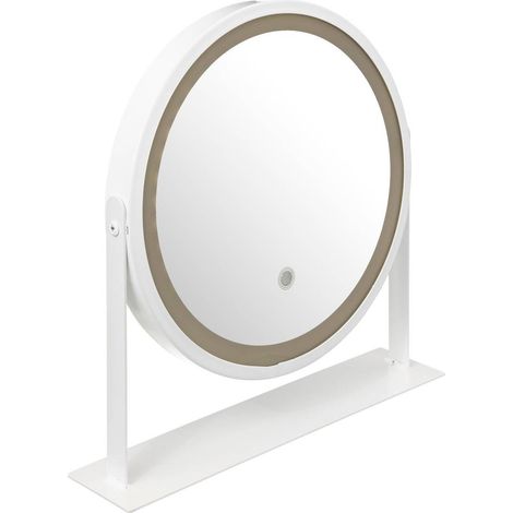 Kosmetikspiegel mit LED-Beleuchtung, weiß, Ø 34 cm (1/5)