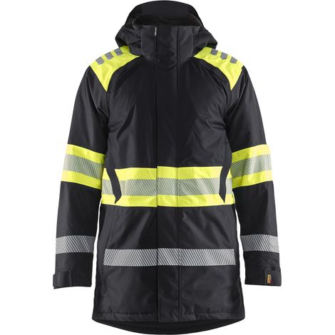 Parka de trabajo invierno alta visibilidad clase 1 4485 - Negro/Amarillo XXXL